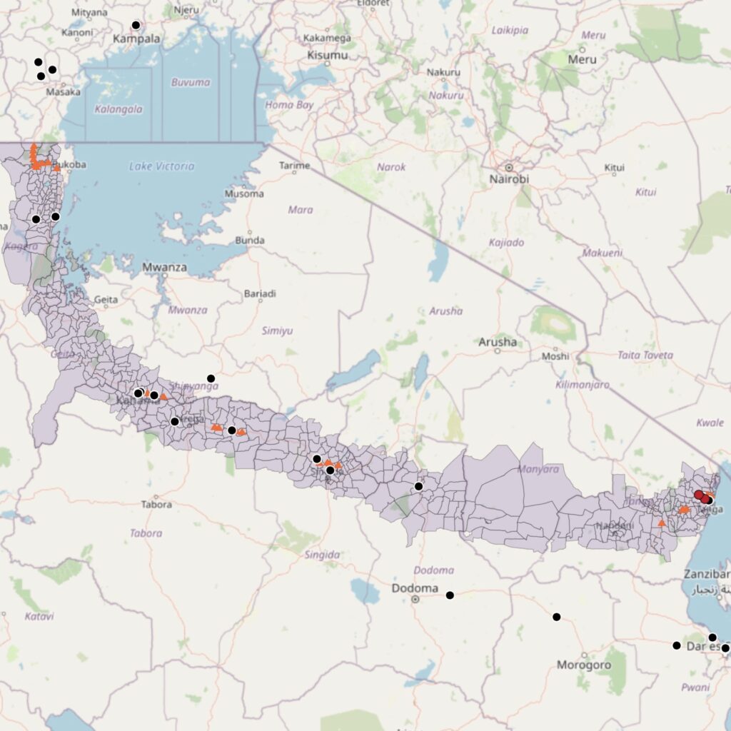 Mapping road traffic incidents along the pipeline to focus road safety activities
